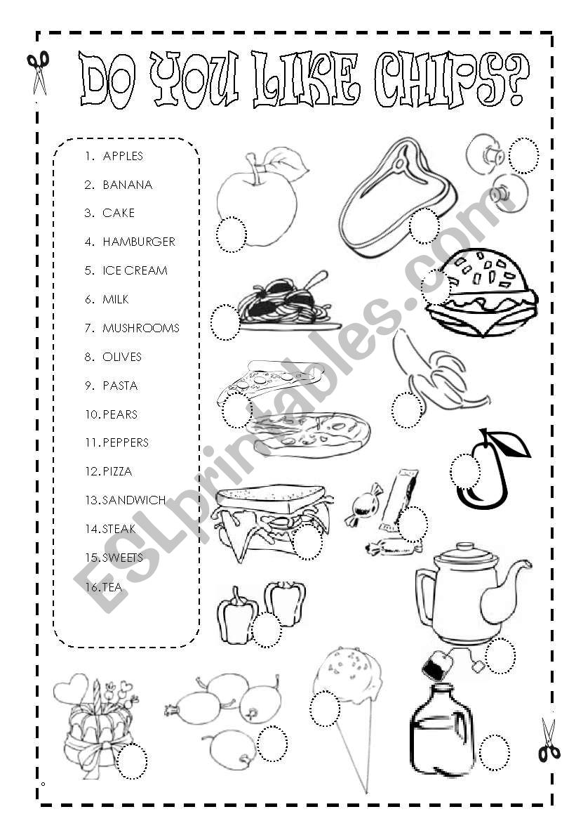 Food - Matching + Answer Key worksheet