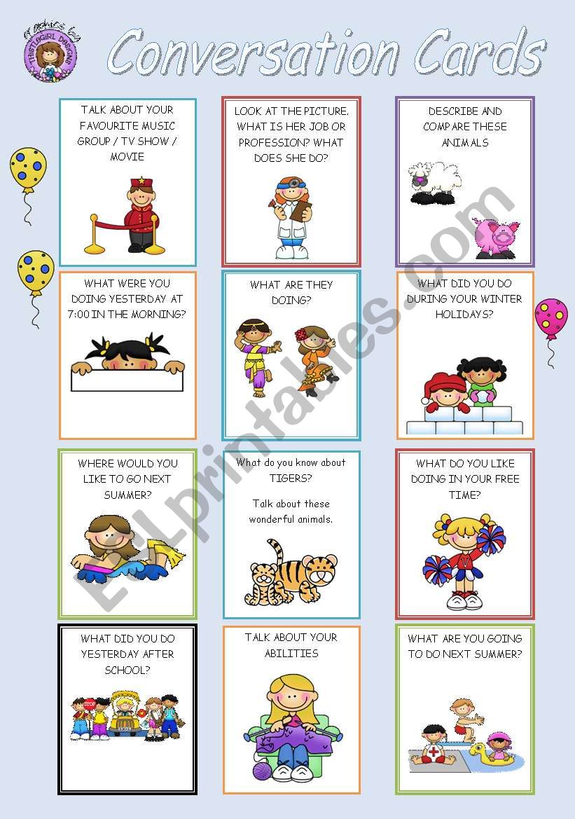 24 Conversation Cards worksheet