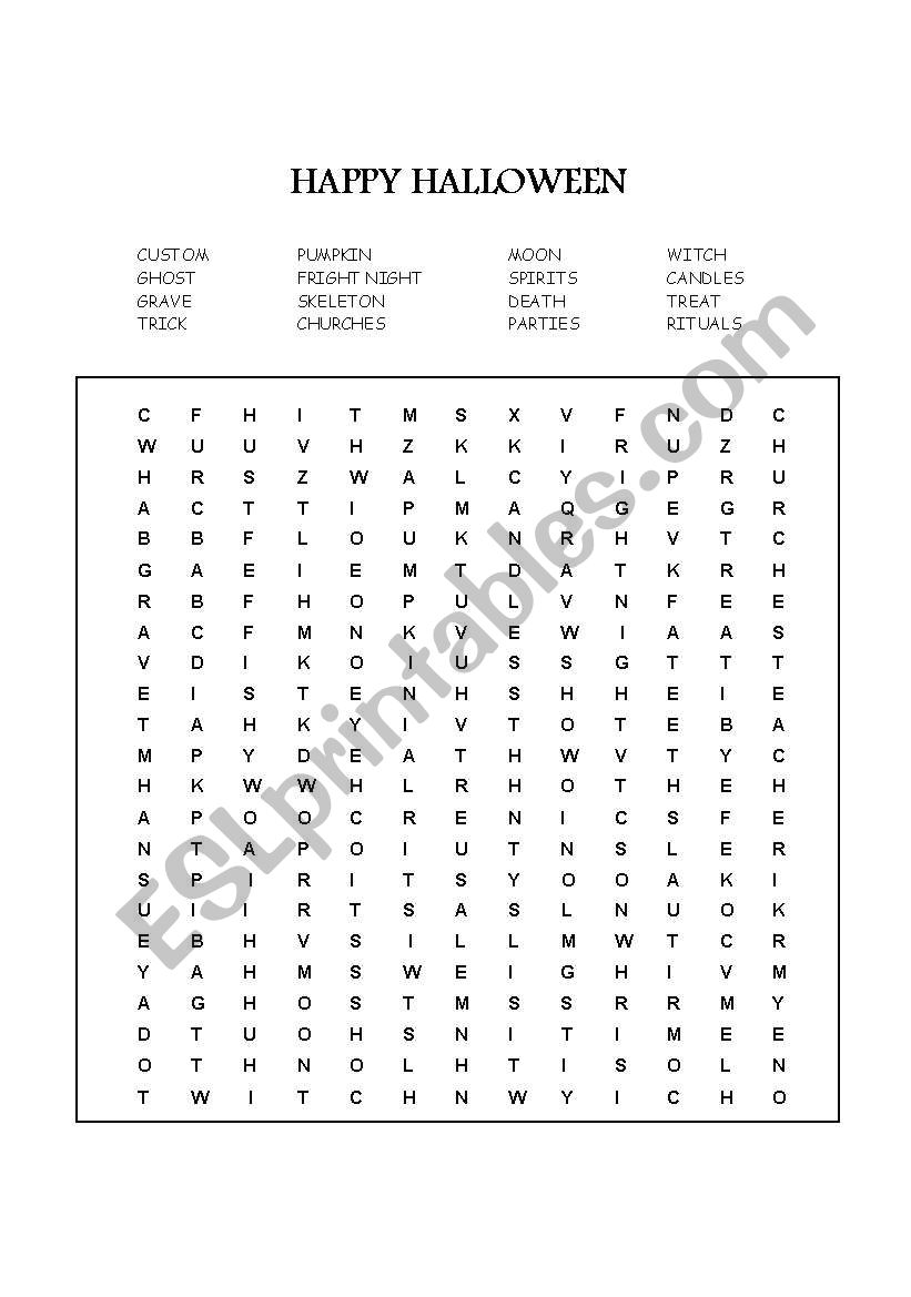 HAPPY HALLOWEEN worksheet