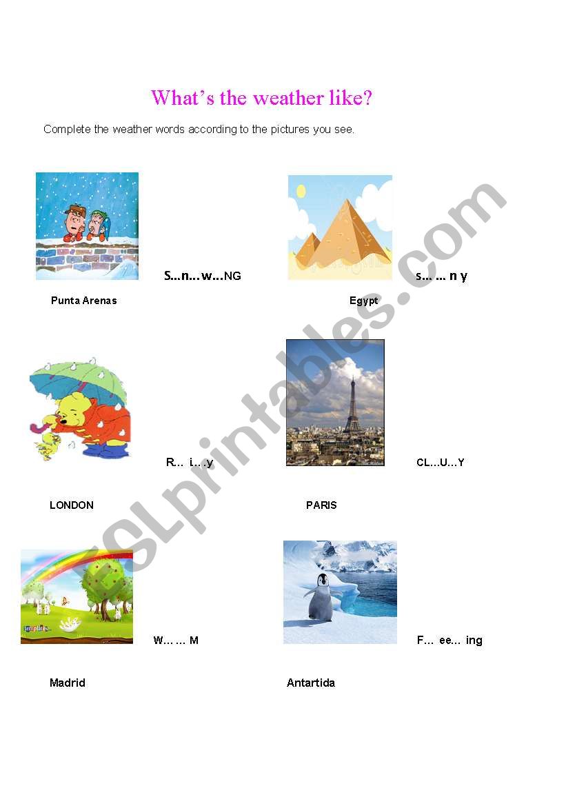 weather  worksheet