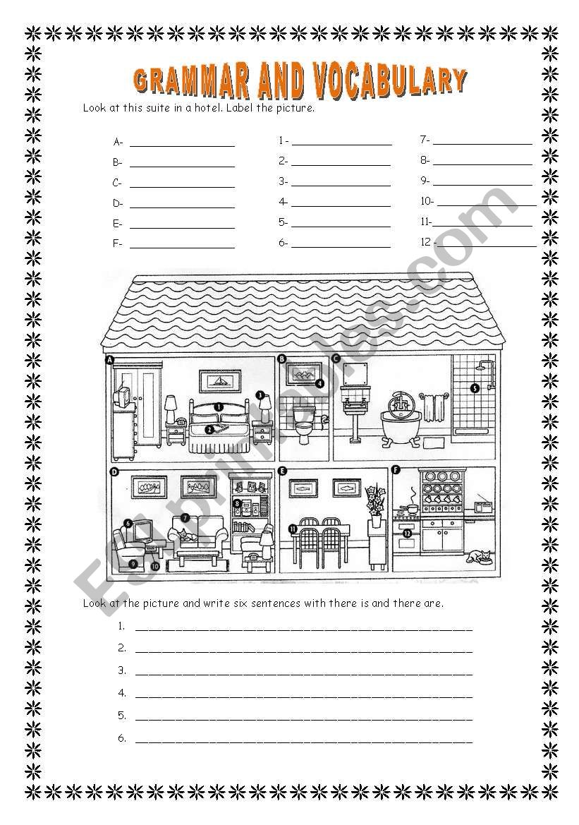 Grammar and Vocabulary worksheet