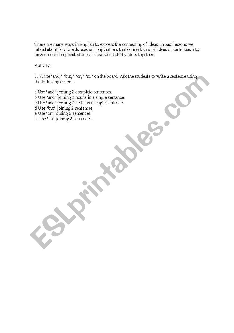 activity worksheet