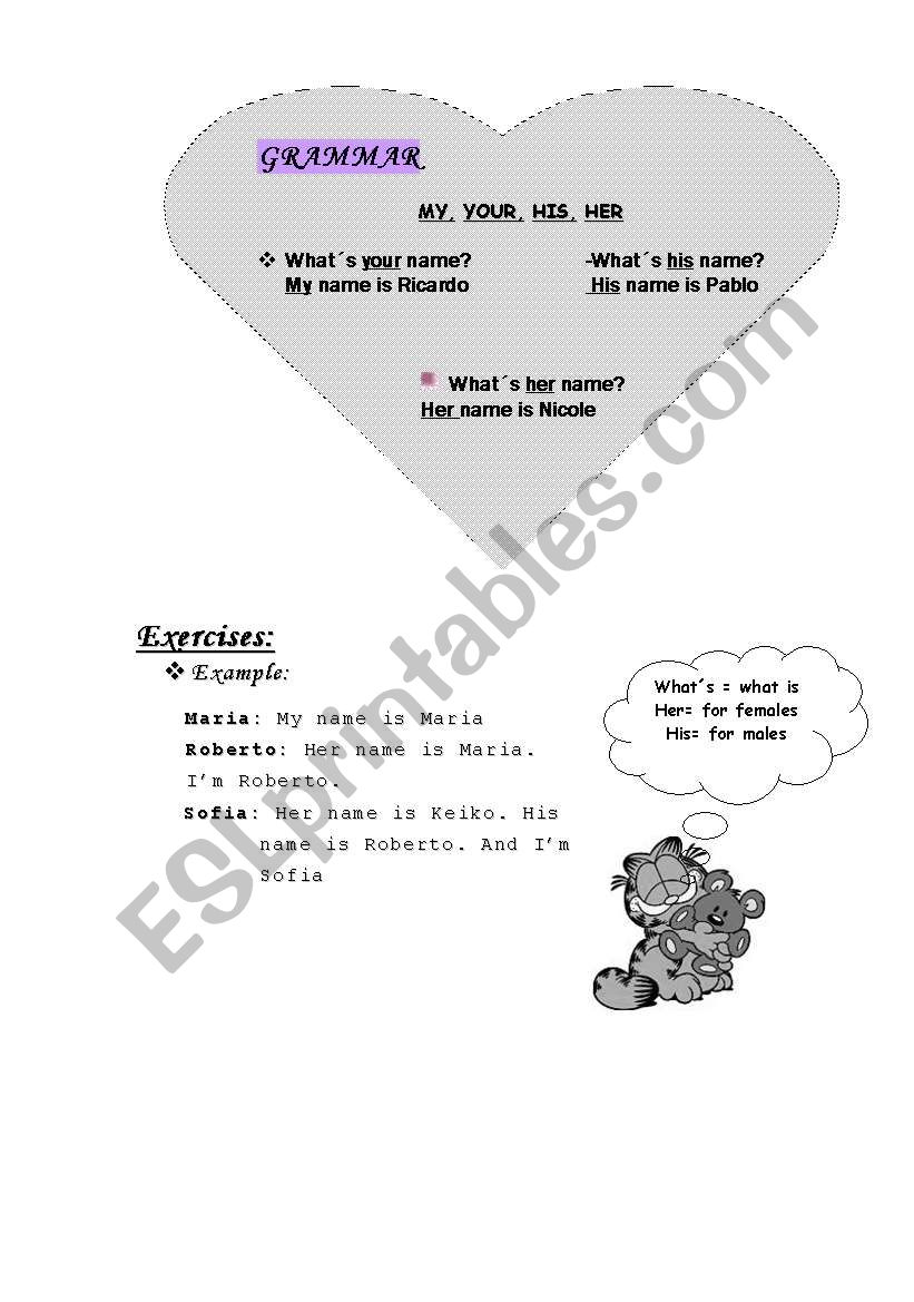 Possessives worksheet