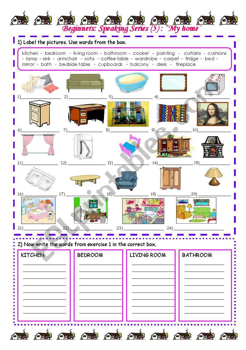 Speaking series (5) - My home worksheet