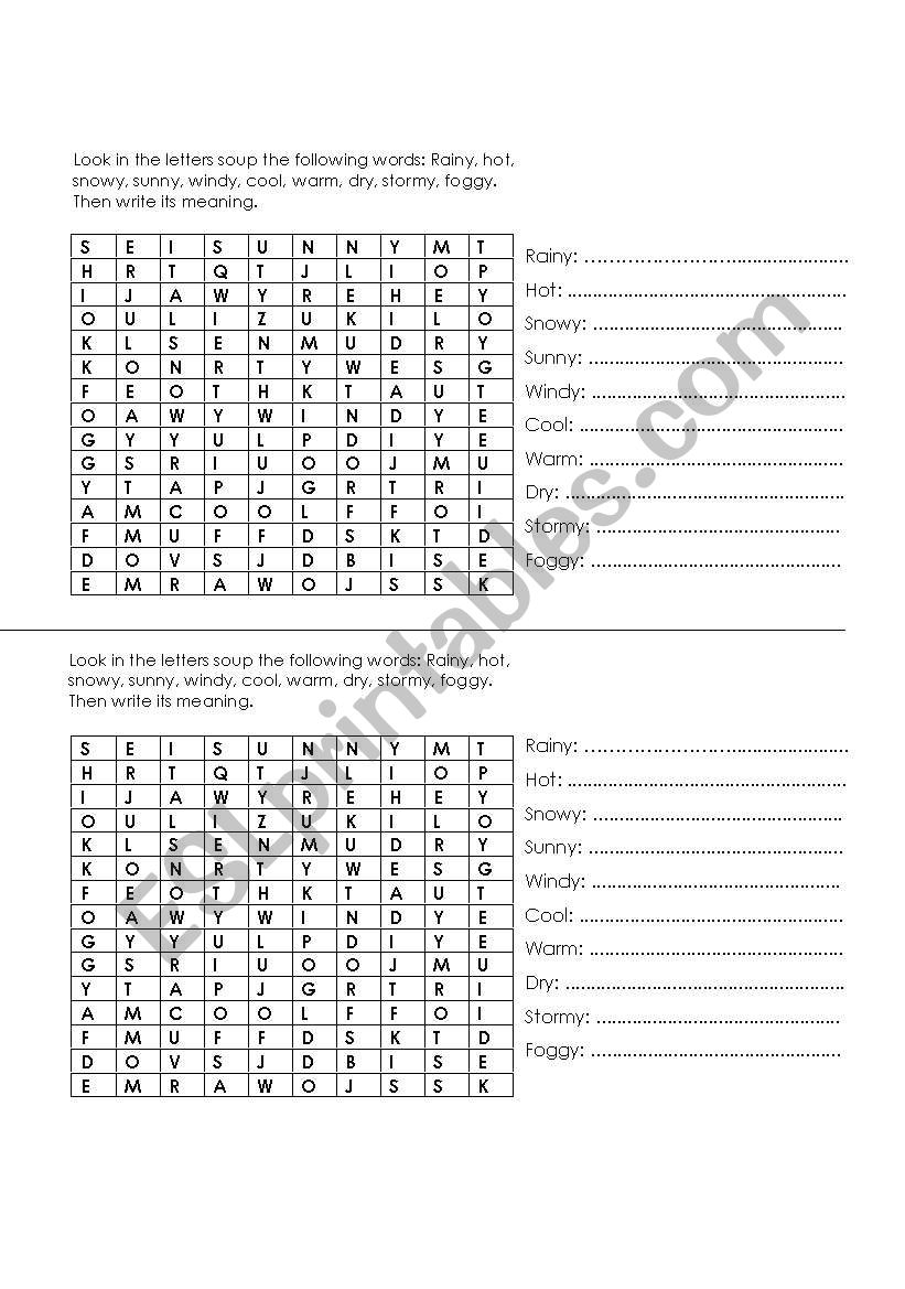 the weather worksheet