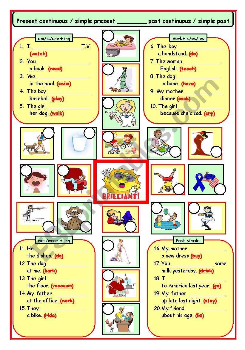 present con/simple present/past con/simple past