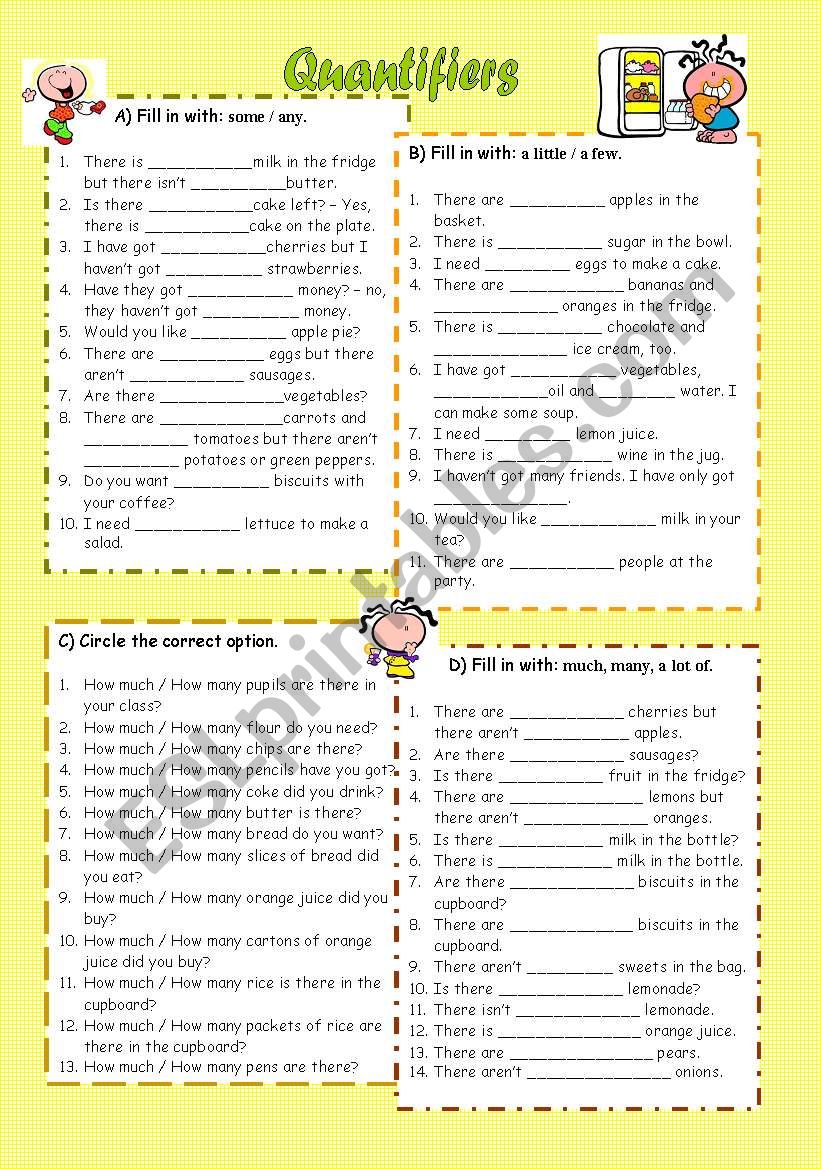 Quantifiers  worksheet