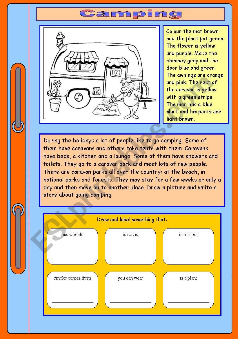 Camping worksheet