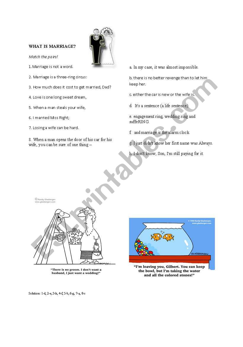 What is marriage? worksheet