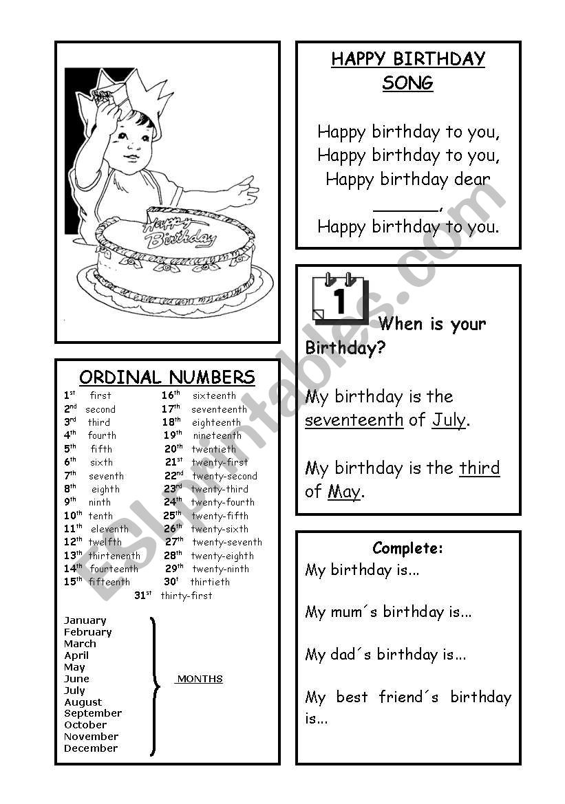 WHEN IS YOUR BIRTHDAY? worksheet