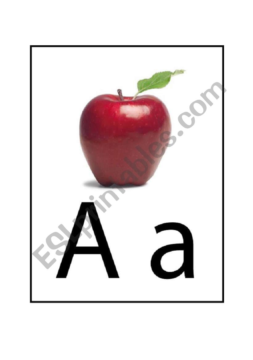 Alphabet flashcards A to M worksheet