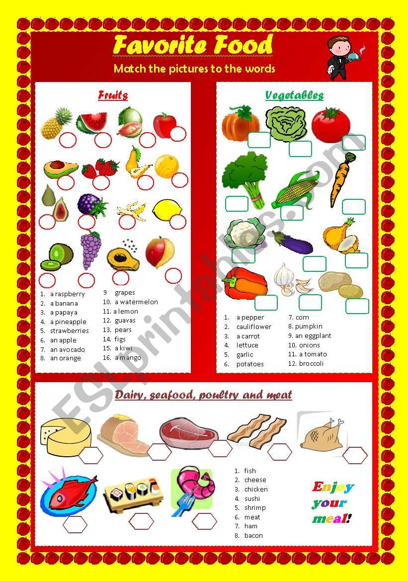 Food Pictunary worksheet