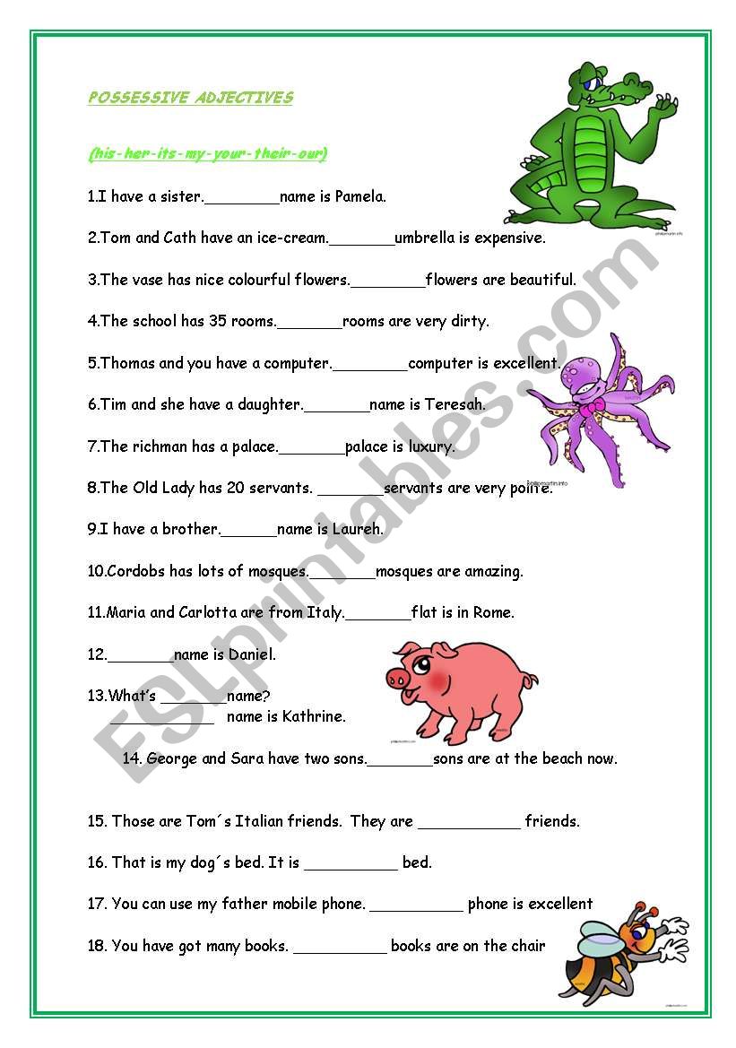 POSSESSIVES worksheet