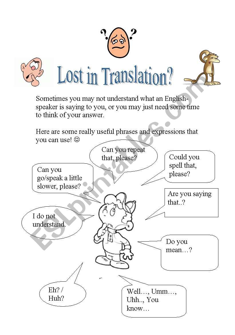 Lost in Translation worksheet