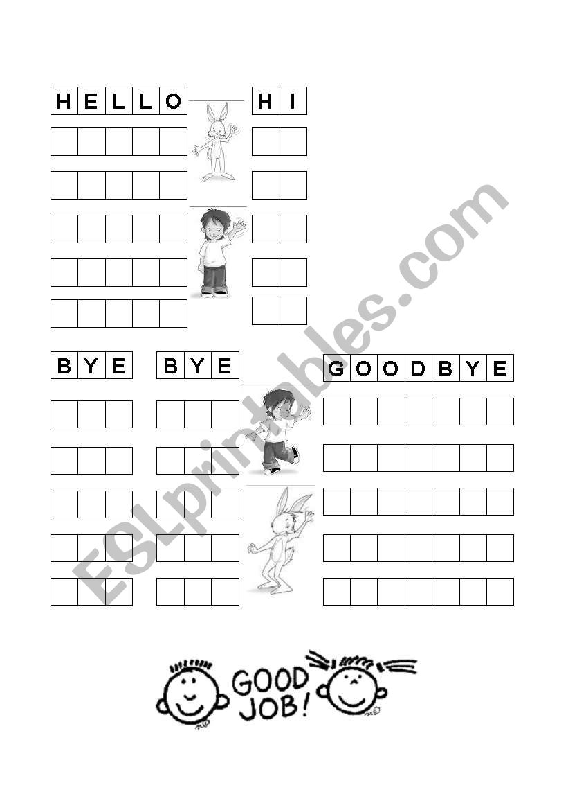 Primary greetings worksheet