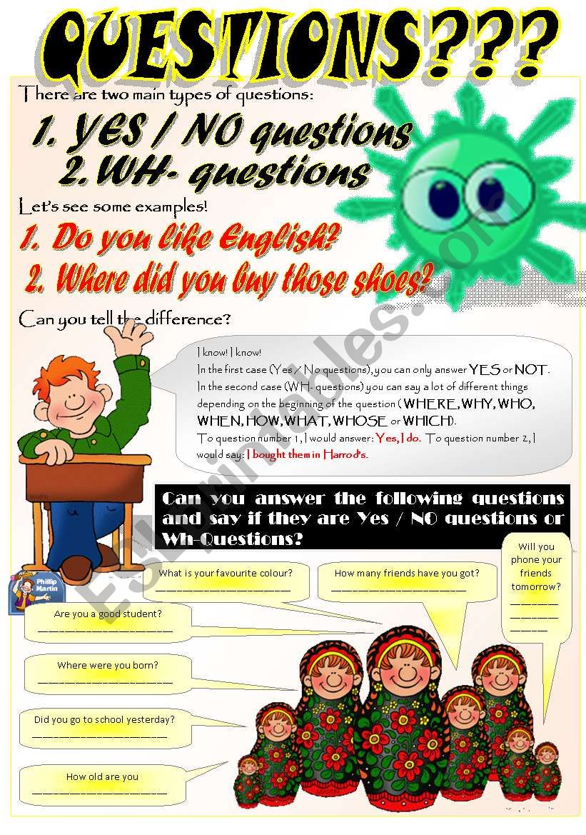 QUESTION TYPES worksheet