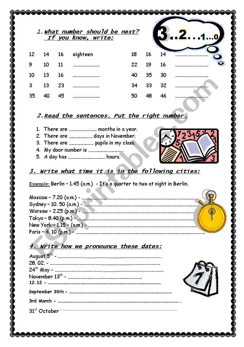 Numbers are all around us:) worksheet