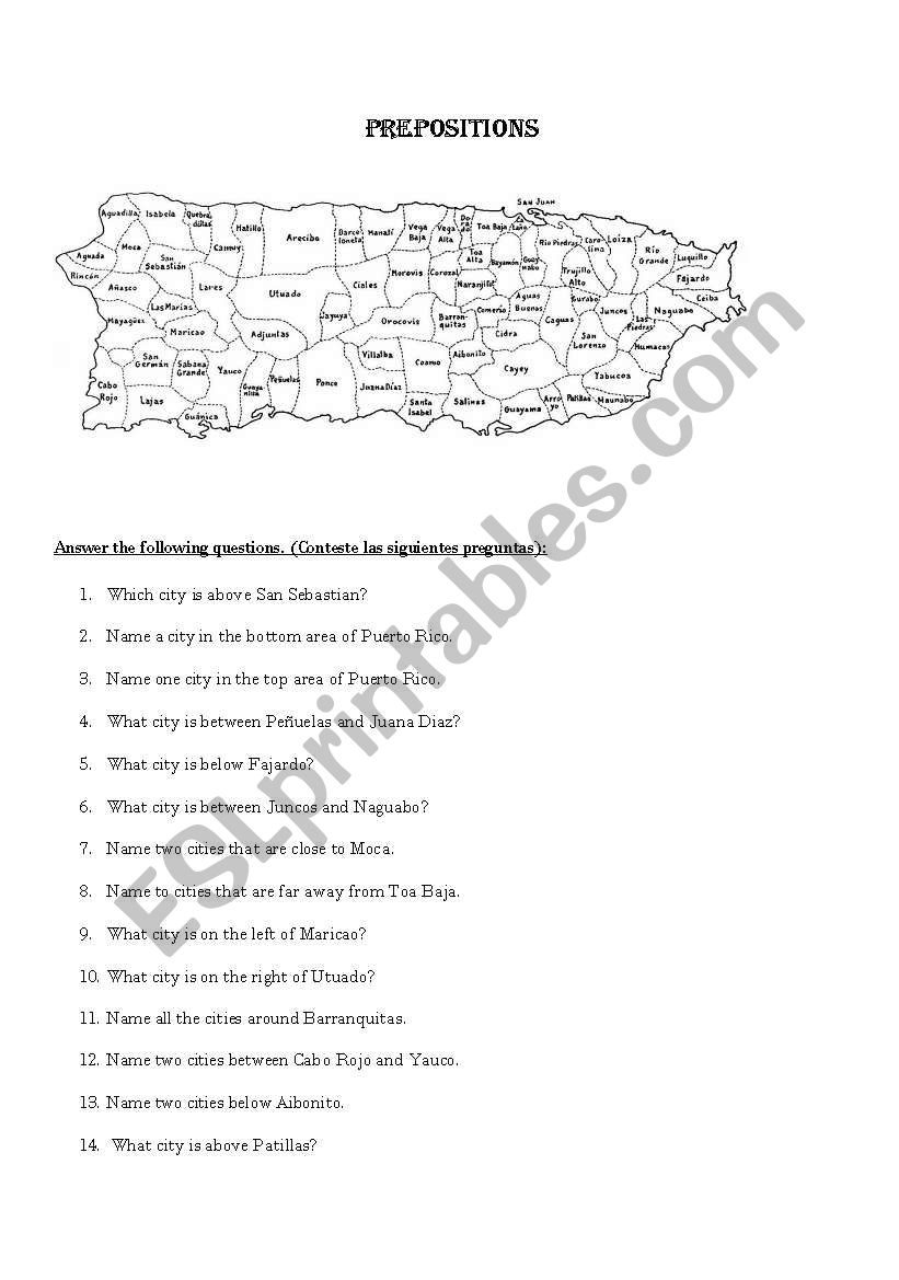 municipios de PR worksheet