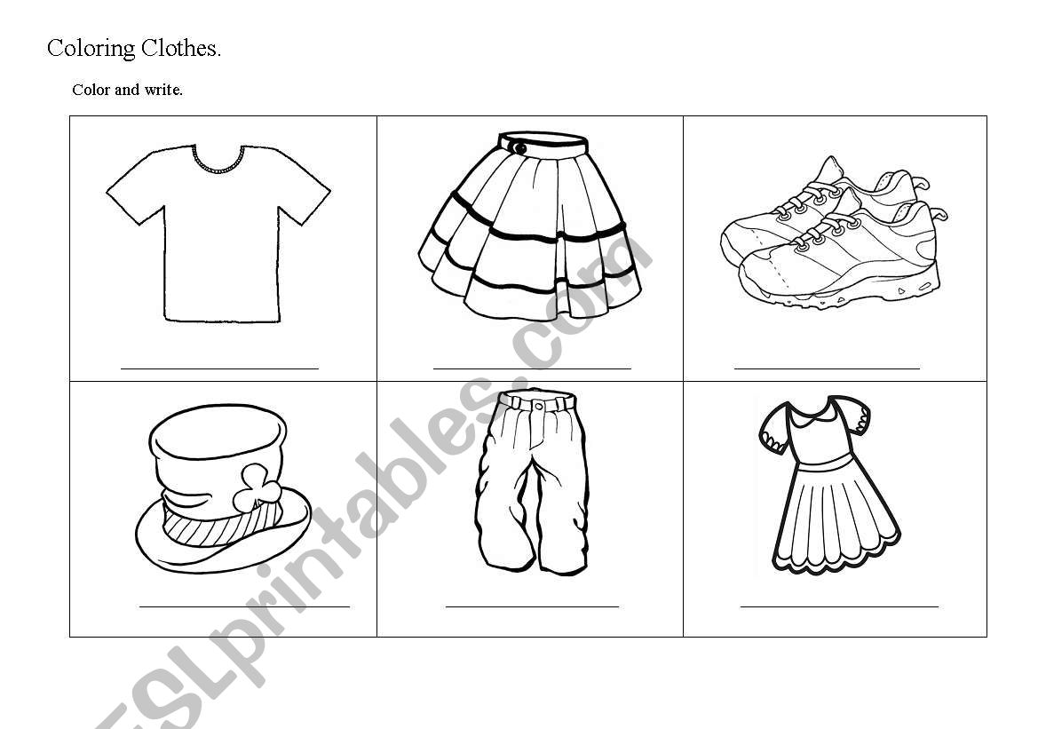 Clothes and colours worksheet Clothes and colours worksheet