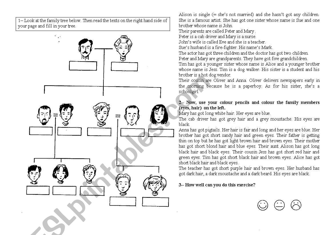 family worksheet