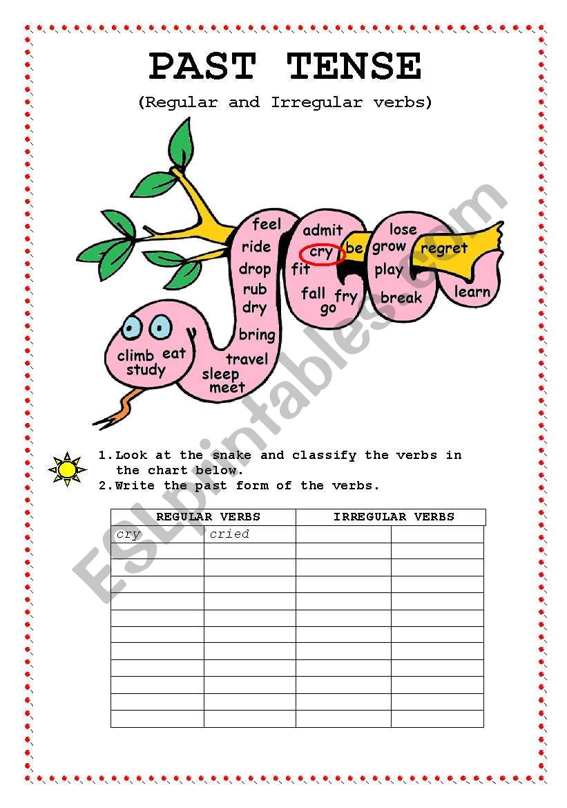 past tense (regular and irregular verbs)