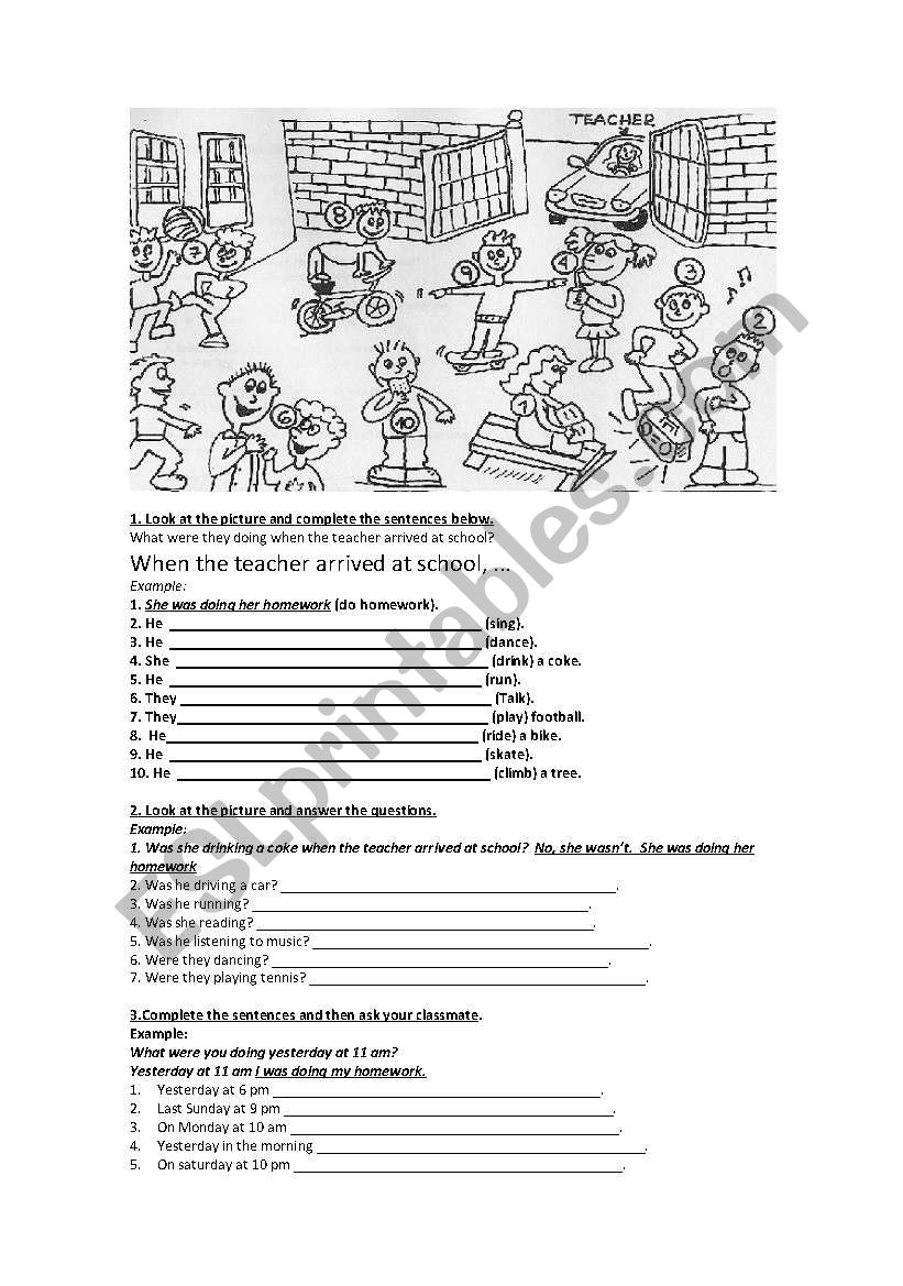 PAST CONTINUOUS PRACTICE worksheet