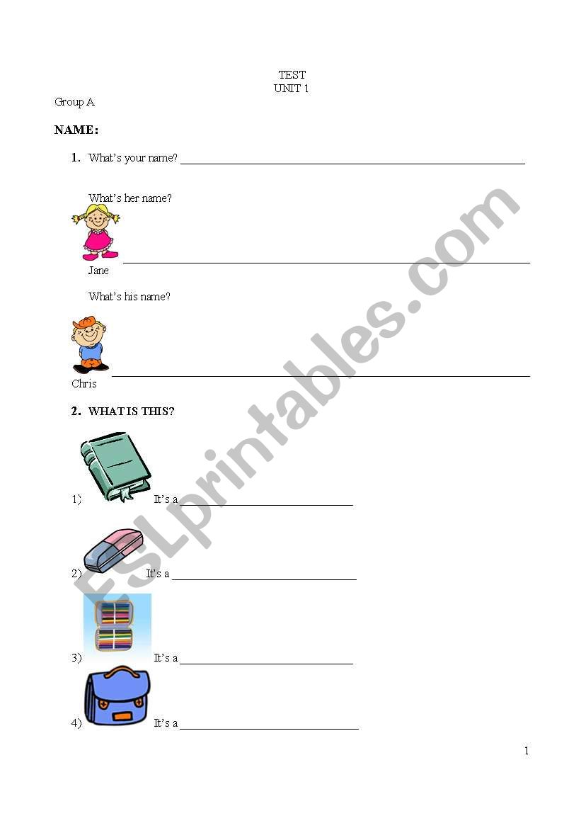 Test  worksheet