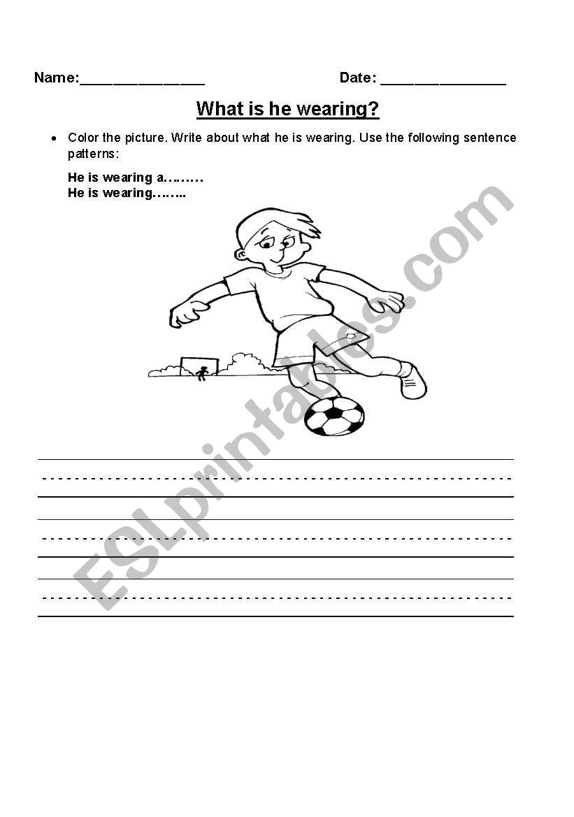 What is he wearing? worksheet