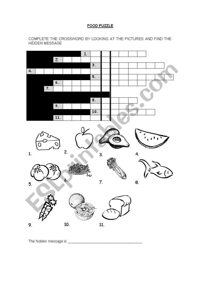 FOOD PUZZLE worksheet