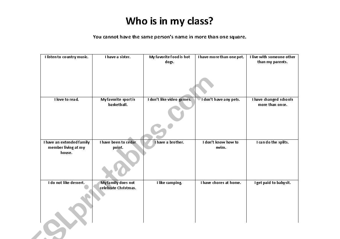 Meet and Greet  worksheet