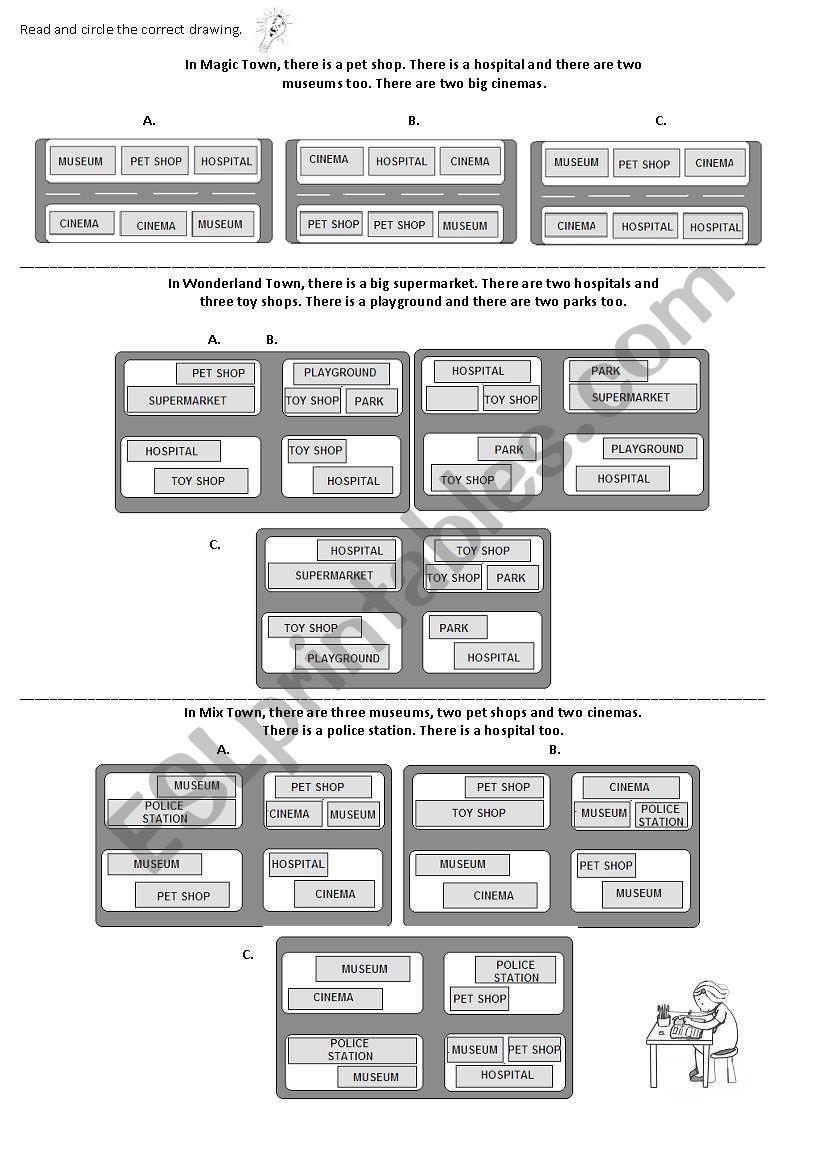 My town! worksheet