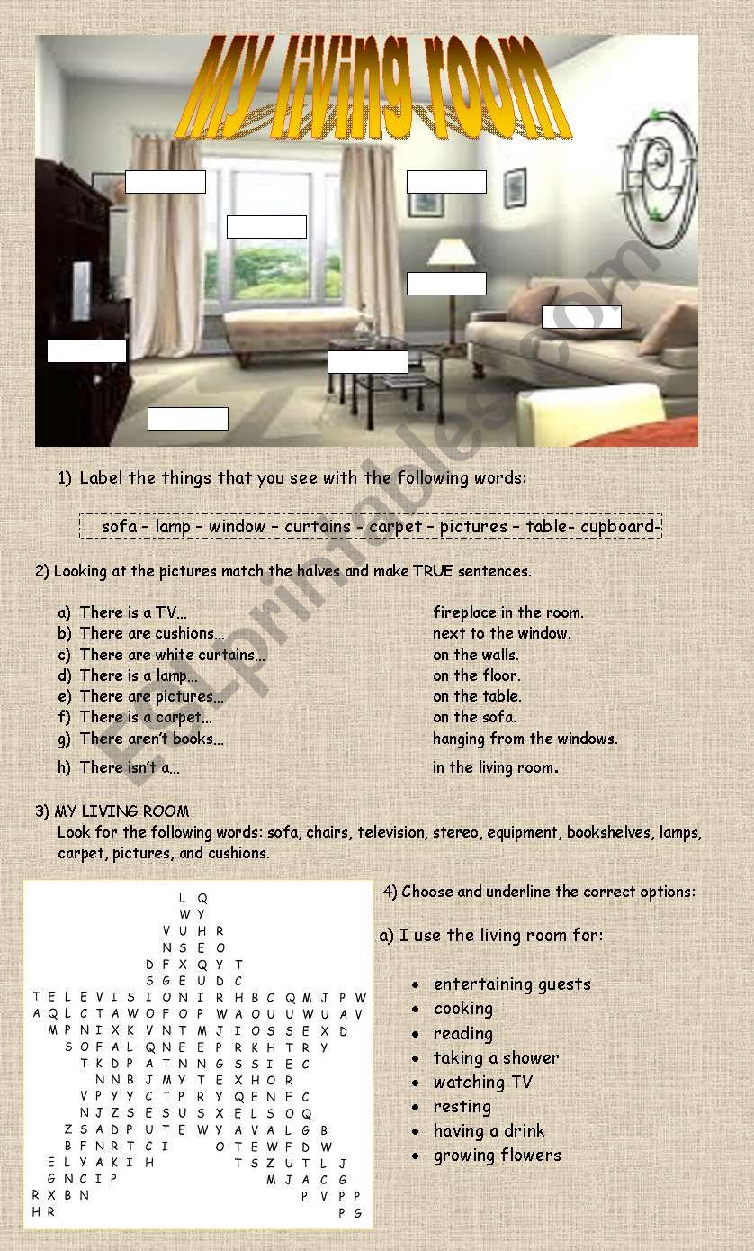 MY LIVING ROOM worksheet