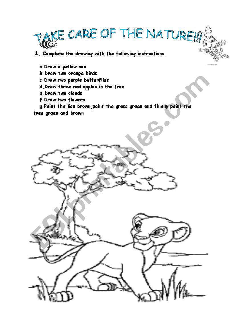 TAKE CARE OF THE NATURE!!! worksheet