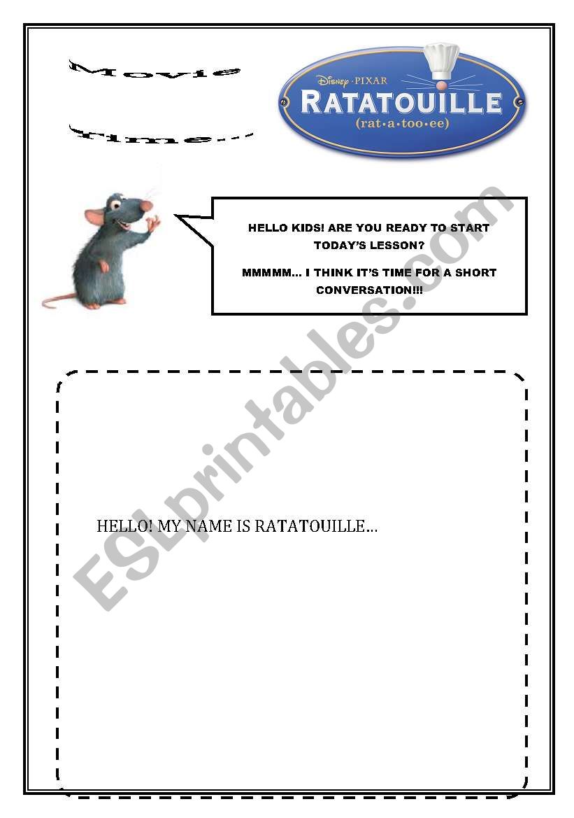 ratatouille part 1  /  4  ( 7 pages with activities)