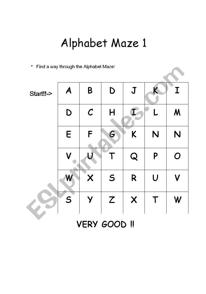 Alphabet Maze  worksheet