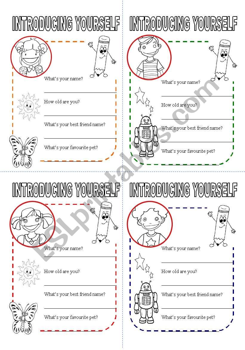 introducing yourself worksheet