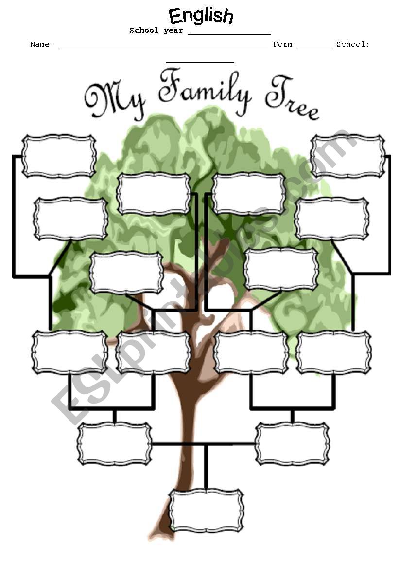 My Family Tree worksheet