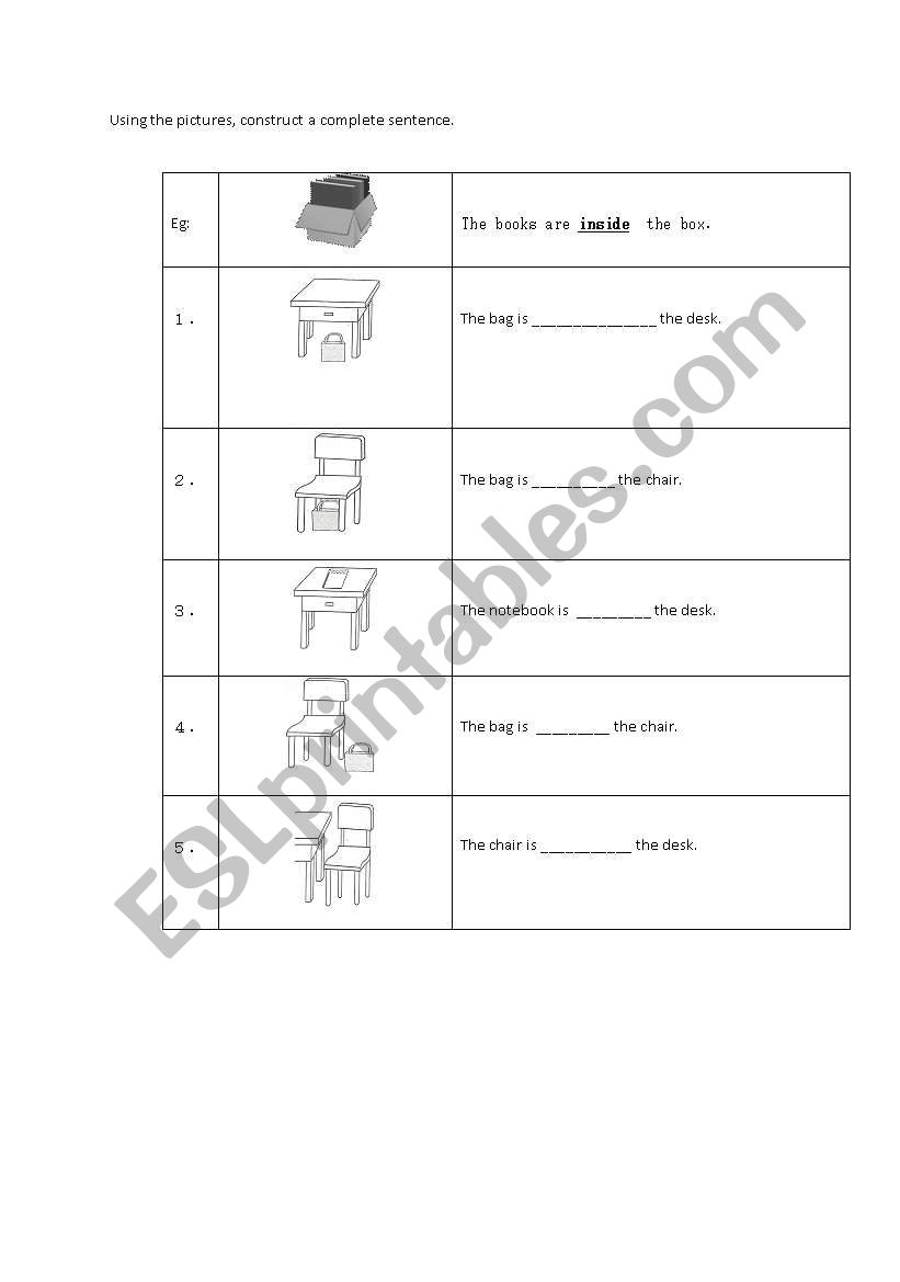 preposition exercise worksheet