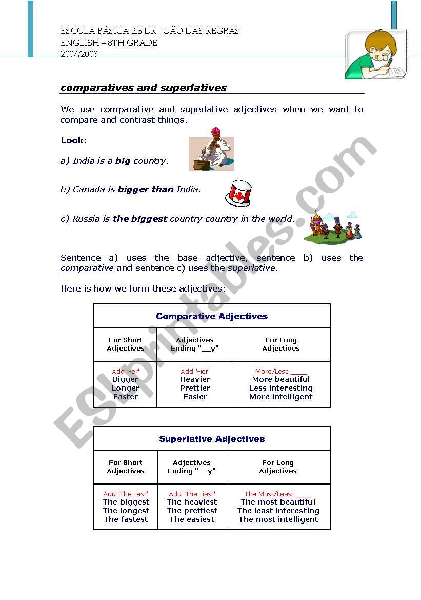 Comparative and Superlative forms