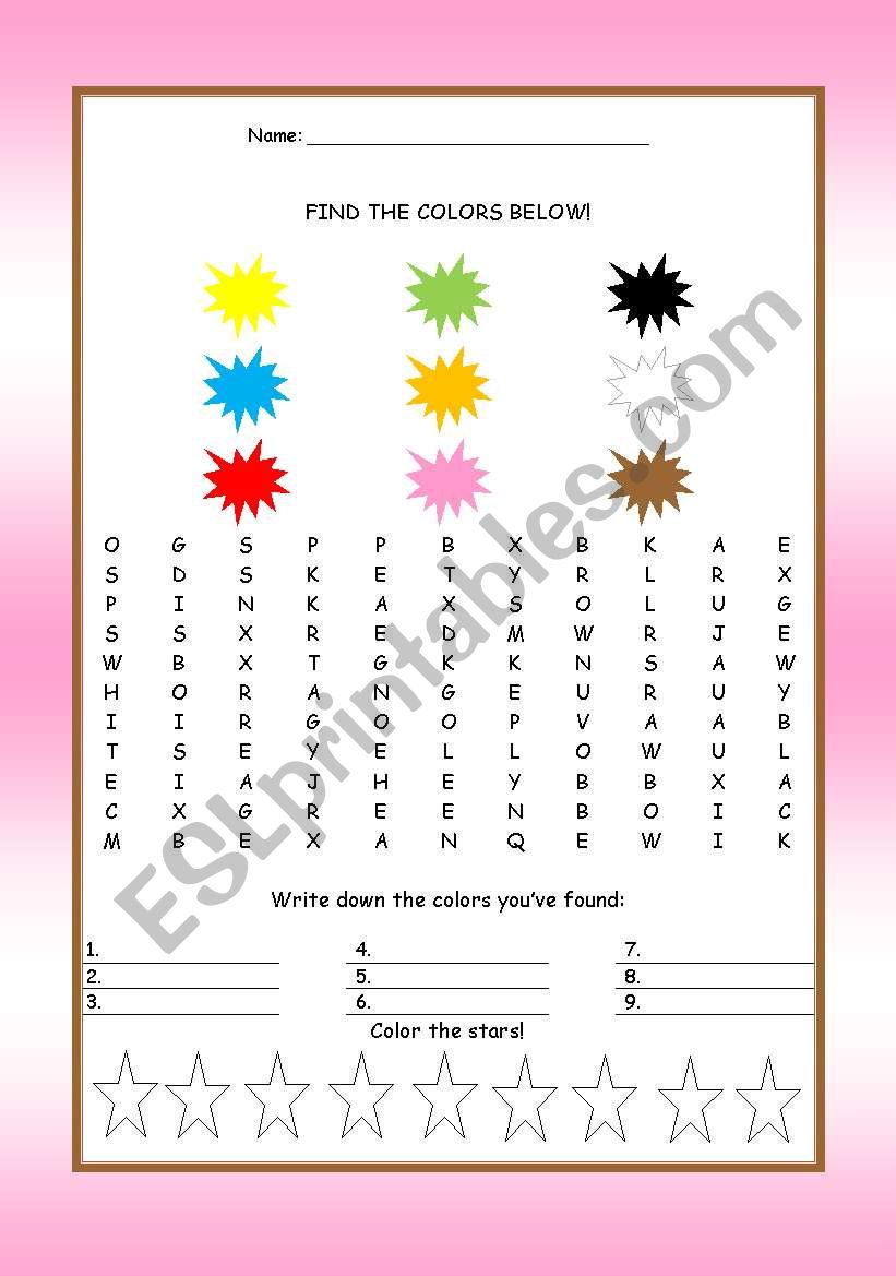 Find the Colors! worksheet