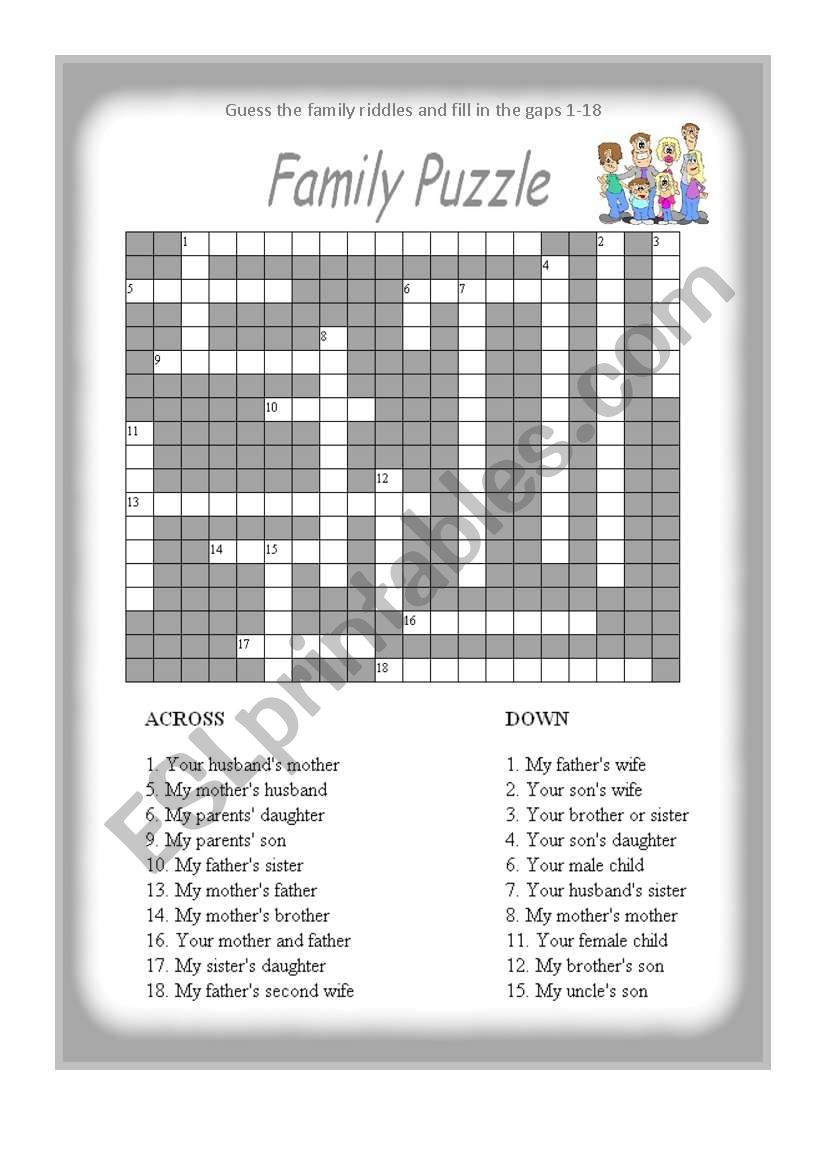 Family Puzzle worksheet