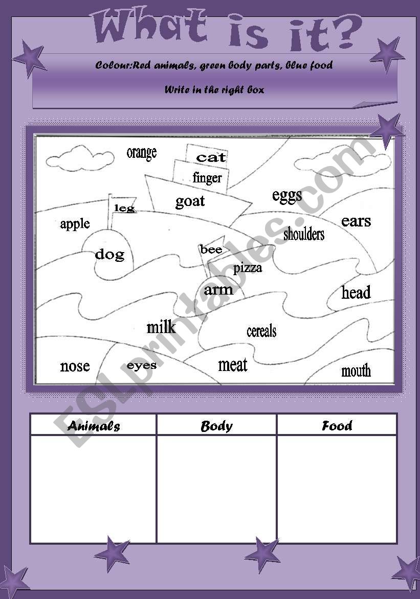 What is it?**editable worksheet