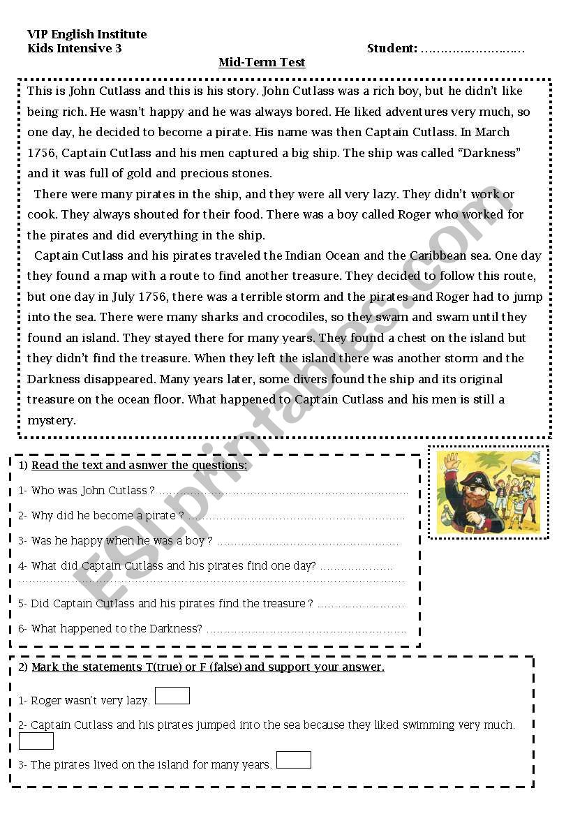 Test on SImple Past worksheet