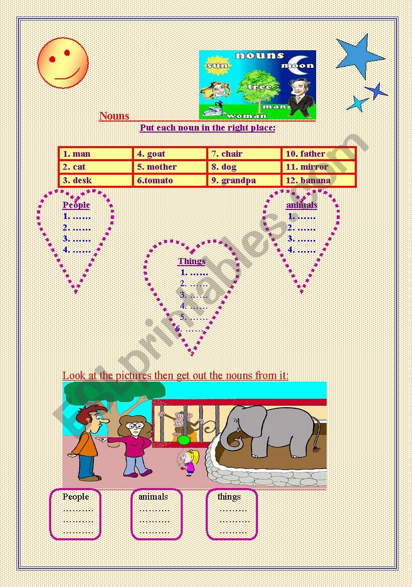 Nouns worksheet