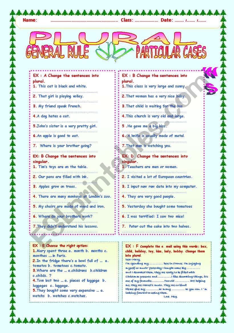 PLURAL: GENERAL RULE AND PARTICULAR CASES.