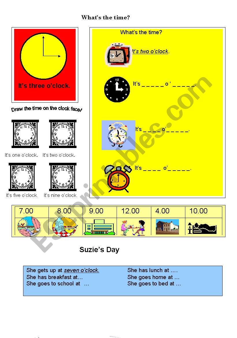 time expressions worksheet