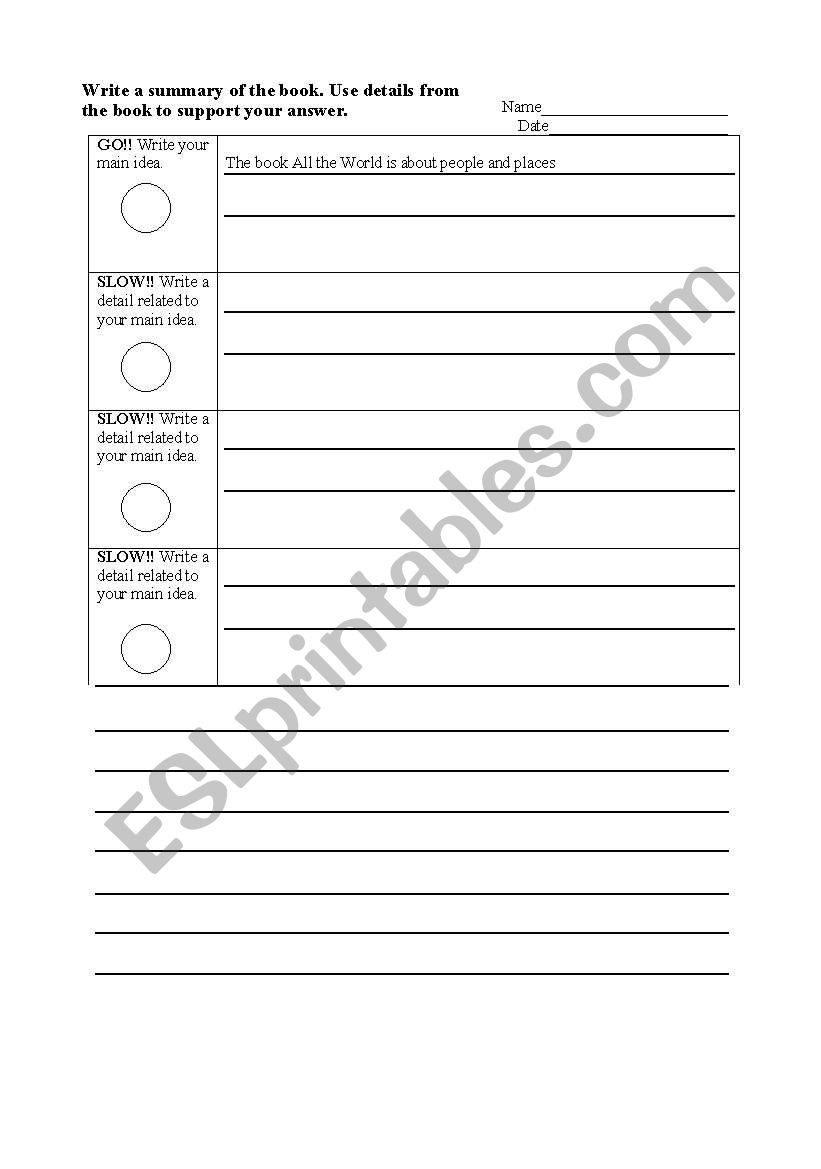 English worksheets paragraph graphic organizer