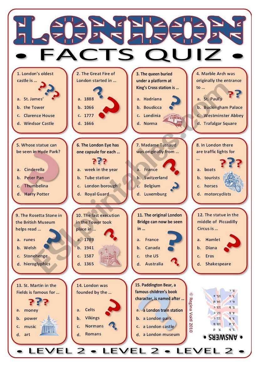 London Facts Quiz Multiple Choice medium