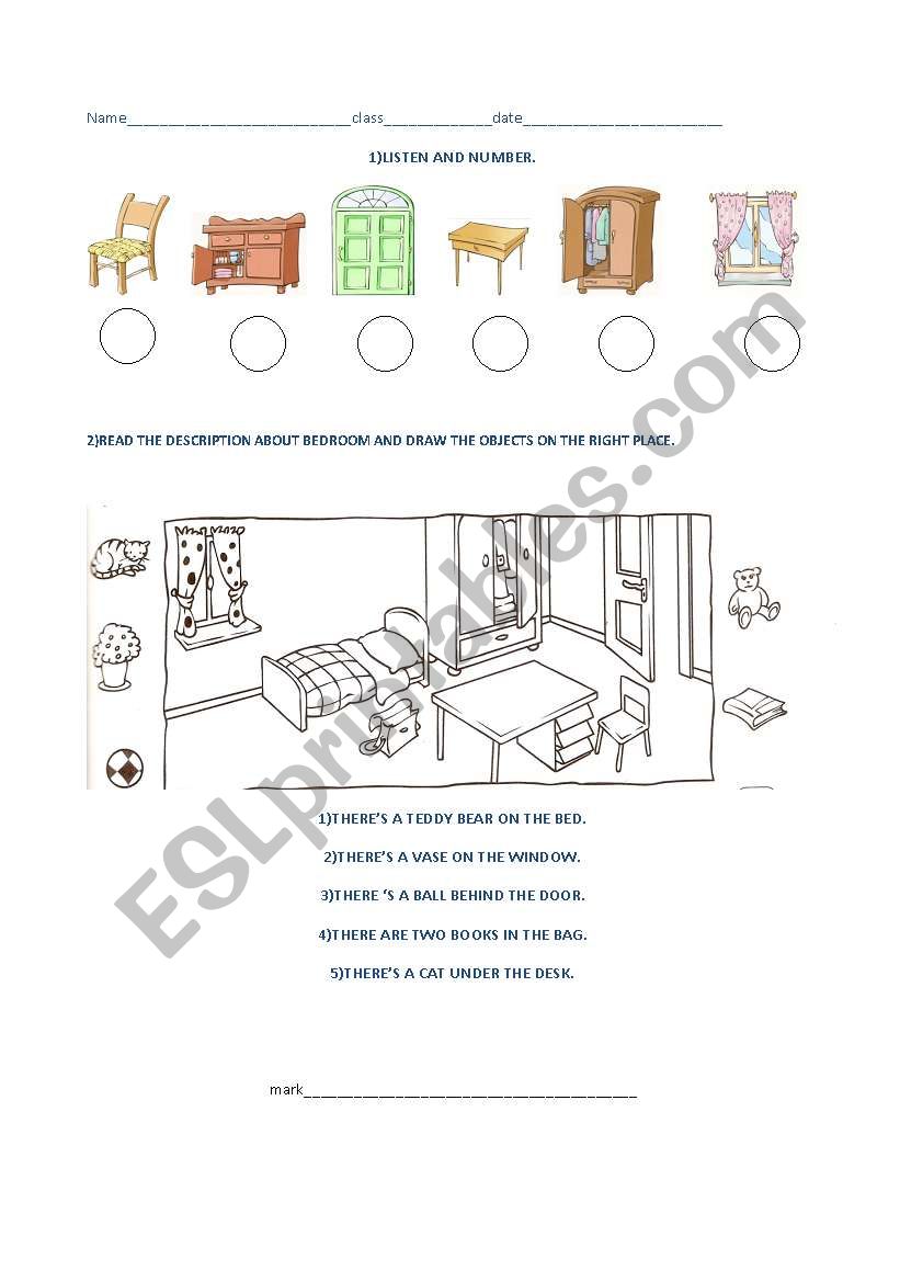 house and furniture/prepositions of place.