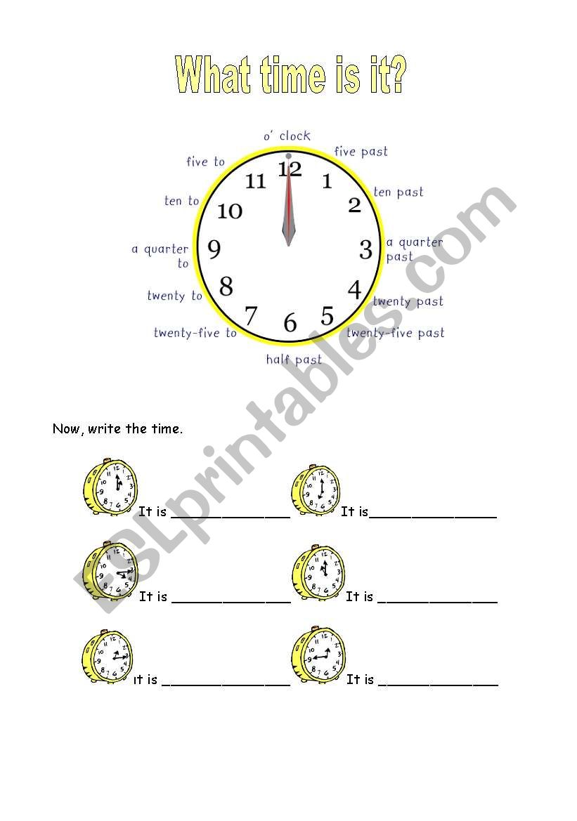 What time is it? worksheet